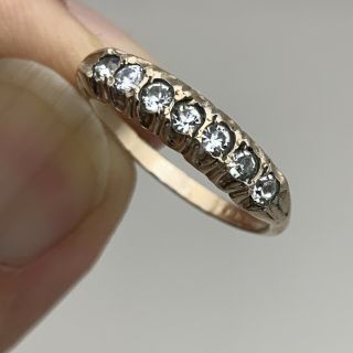 Vintage 1/30 14k Gold Rgp 7 C Z Gemstones Ring Size 6 3/4 - 7