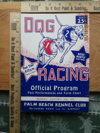 Palm Beach Kennel Club Program Greyhound Racing 1956