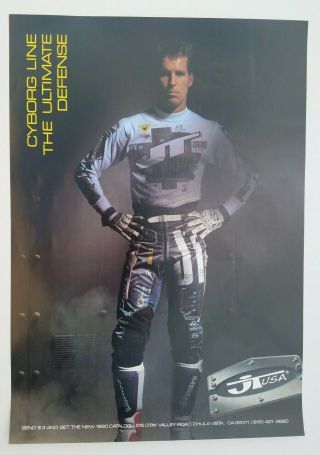 Vintage Poster 1990 Rick Johnson Jt Usa Cyborg Motocross Supercross