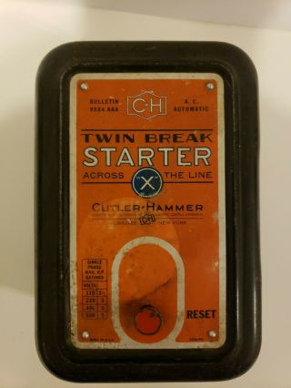 Vintage Cutler Hammer Twin Break Starter Industrial Control Switch Steampunk 30s