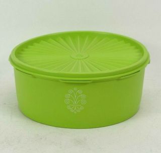 Vintage Tupperware Servalier Storage Container With Lid Green 8 Cup 1204 - 14