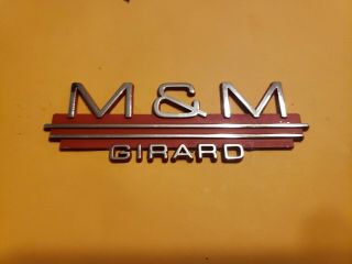 M&m - - Girard - - Metal Dealer Emblem Car Vintage Sm1263