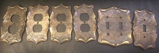 6 Pc Vintage Amerock Carriage House Metal Light Switch And Outlet Cover Plate