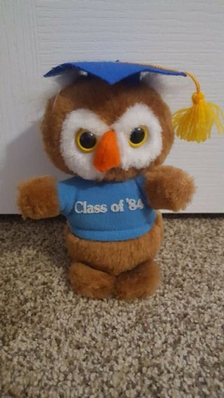 Russ Class Of 1984 Vintage Plush Owl Graduation Cap Tassel