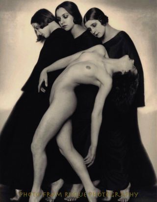 Vintage Nude Woman In Dance 8.  5x11 " Photo Print Rudolf Koppitz B&w Photography