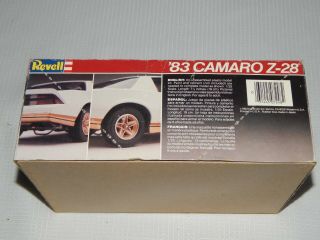 Vintage Revell ' 83 Camaro Z - 28 Molded in Pearl White Open Box From 1983 3