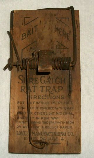Vintage Sure Catch Rat Trap Lovell Mfg Co Erie Pa Anchor Brand Clothes Wringers