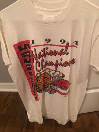 Vintage Arkansas Razorback 1994 Basketball National Championship T Shirt