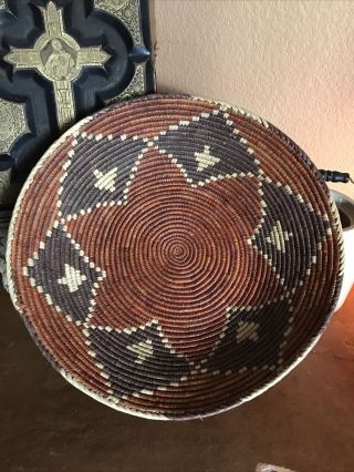 Vintage Southwest Native American Basket,  Hand Woven,  16”x 3”