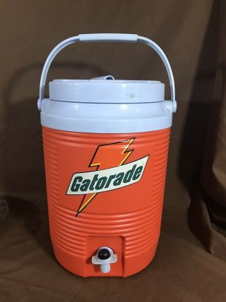 Vintage 2 Gal Orange Gatorade Rubbermaid Plastic Drink Cooler Jug 153c