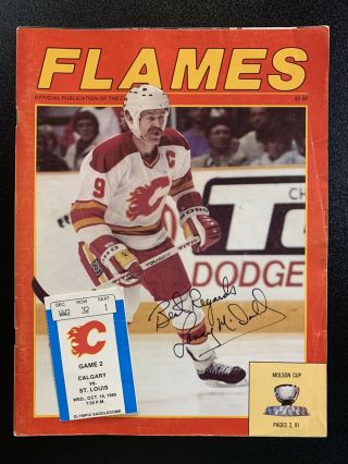 Oct 16 1985 Calgary Flames Nhl Program V St Louis Blues Lanny Mcdonald Autograph
