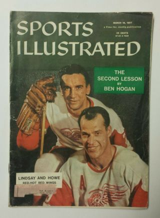 March 18 1957 Gordie Howe/ted Lindsay Sports Illustrated Detroit Red Wings Cover
