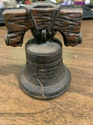Vintage 1976 Liberty Bell Cast Iron Coin Bank 1776 - 1976 America 