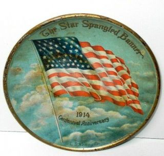 Antique 1914 C.  D.  Kenny Co.  Star Spangled Banner Centennial Anniversary Tip Tray