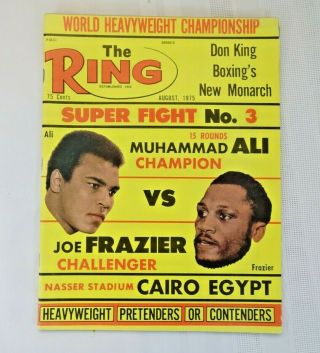 The Ring August 1975 Muhammad Ali Vs Joe Frazier Cover Vgc,