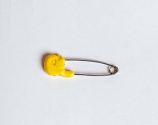 Vintage Yellow Duck Cloth Diaper Safety Pin