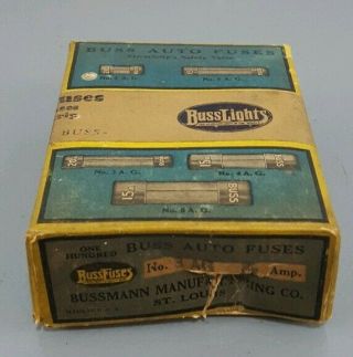 Old Stock Vintage Box Of 100 Buss Auto Fuses 3ag Box Still