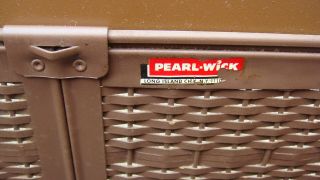 Vintage Clothes Hamper - Pearl Wick,  Long Island City,  NY - cushioned top 23x13 