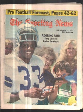 The Sporting News Newspaper Sep 17,  1977 Adoring Fans Tony Dorsett