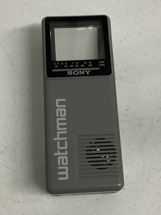 Vintage Sony Watchman Fd - 10a Flat B&w Portable Tv 1987 &