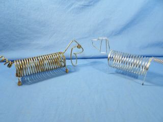 Vintage Wire Dachshund Shaped Letter Holders