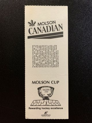 1988 - 89 CALGARY FLAMES NHL FULL TICKET vs TORONTO MAPLE LEAFS STANLEY CUP YEAR 2