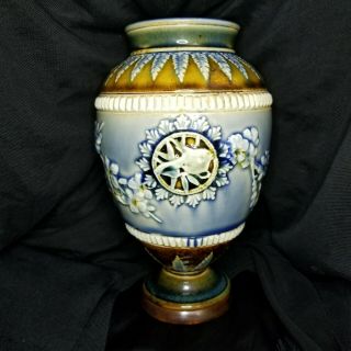 Antique Doulton Lambeth Stoneware Vase 1884 3
