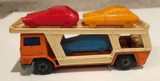 Vintage Matchbox Car Transporter 1976 Lesney England Orange