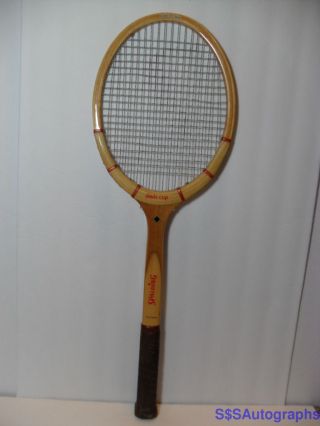 1970s Vintage Spalding Davis Cup Model Wood Tennis Racquet Racket Gripsize 4 1/2