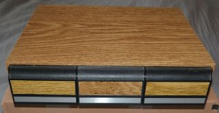 Vintage Cassette Tape Case Storage Holder - Faux Wood Grain - 3 Drawer 42 Tapes