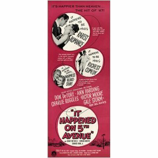 1947 It Happened On 5th Avenue Promo: Happer Than Heaven Vintage Print Ad