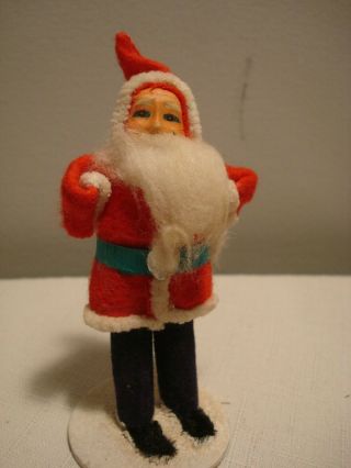 Vintage.  Paper Mache,  Cardboard,  Felt.  Santa Figure