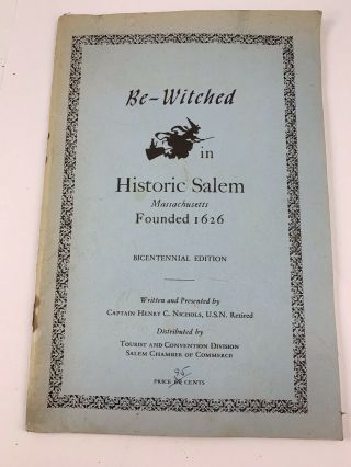 Vintage 1975 Be - Witched In Historic Salem Massachusetts Bicentennial Booklet
