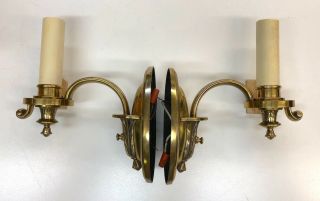 Antique Wall Sconces,  Simple Cantilever Styling,  Solid Brass.