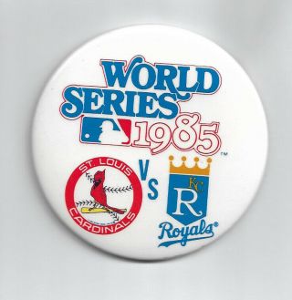 1985 World Series Button Pinback Kansas City Royals St Louis Cardinals Vintage