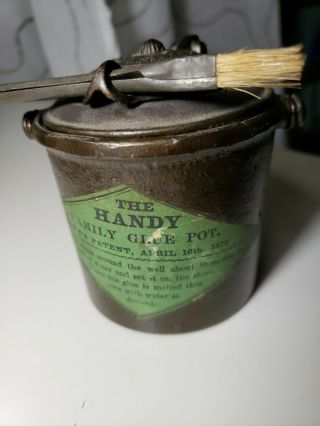 Antique Miniature Cast Iron The Handy Glue Pot Antique Cast Iron Family Glue Pot