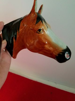 Vintage Ceramic Horse Head Wall Art Hanging Equestrian