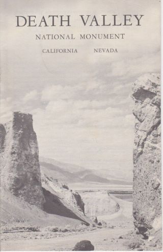 1958 Vintage Booklet Death Valley National Monument California Very Good