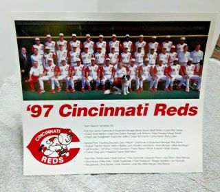 Cincinnati Reds 1997 Team Photo 8x10 Pretzel Barry Larkin Deion Sanders
