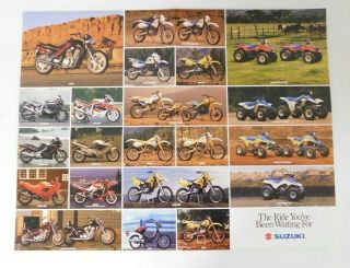 1990 Suzuki Motorcycles & Quadrunners Rm Rmx Lt 250 500 R Full Line - Up Brochure