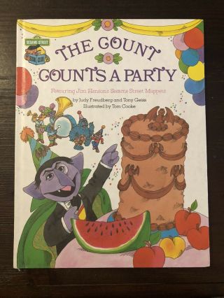 Vintage 1980 Sesame Street Book Club “the Count Counts A Party” Jim Henson Hc