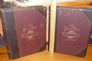 Antique Poetical Of Longfellow - Volumes I & Ii (large,  Heavy Set)