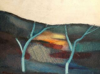 Russian Art,  Antique Expressionist Oil Painting,  Landscape,  Signed A.  Jawlensky