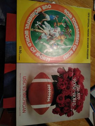 Vintage 1979 Rose Bowl Game And Parade Program Usc Vs Michigan Wolverines Both