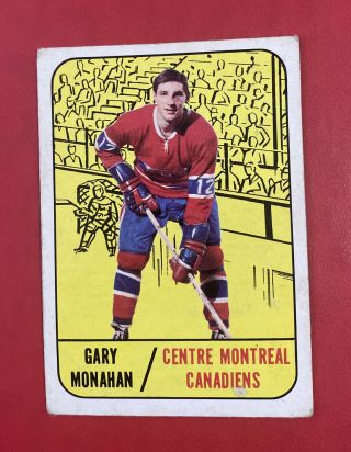 1967 - 68 Topps Gary Monahan Rc 8 Montreal Canadiens Vintage Hockey