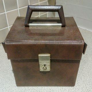 Vintage 7 " 45 Rpm Vinyl Record Carry Case Storage Box - Brown