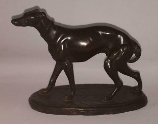 Bronzed Spelter Sculpture Of A Standing Greyhound After P J Mene C 1880,