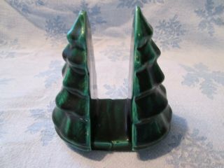Vintage Christmas Tree Green Ceramic Napkin Holder