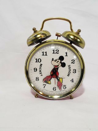 Vintage Mickey Mouse Alarm Clock Bradley Walt Disney Productions Please Read All