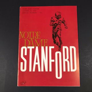 Notre Dame Vs Stanford Football Program October 24 1964 Coach Parseghian 60s